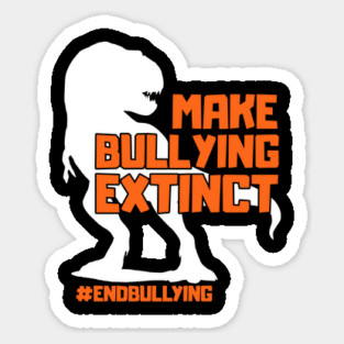 Make Bullying Extinct Unity Day Anti Bullying Orange Dinosaur Sticker