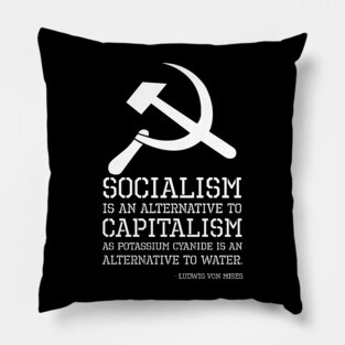 Socialism is an alternative to capitalism as potassium cyanide is an alternative to water. - Ludwig von Mises Pillow
