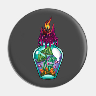 Spooky witch mushroom potion poison bottle Pin