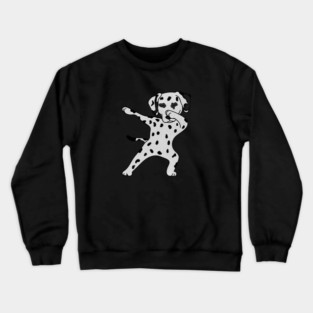 Cute Dabbing Dalmatian dog Dab Dance Gift dots Crewneck Sweatshirt