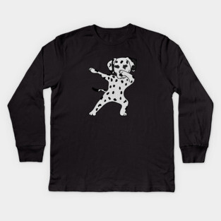 Cute Dabbing Dalmatian dog Dab Dance Gift dots Kids Long Sleeve T-Shirt