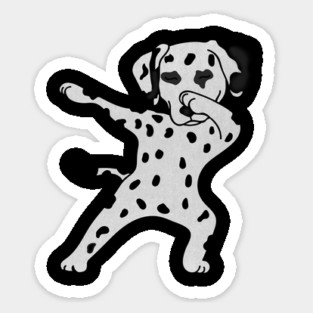 Cute Dabbing Dalmatian dog Dab Dance Gift dots Sticker