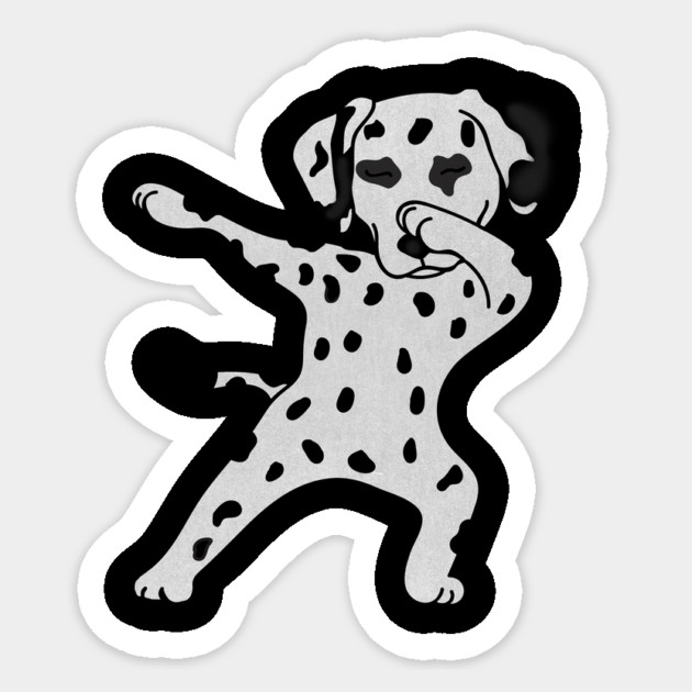 Cute Dabbing Dalmatian dog Dab Dance Gift dots Sticker by logiamerch