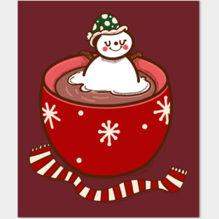 Hot Cocoa Snowman Posters and Art