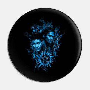 Sam and Dean in Flames Pin