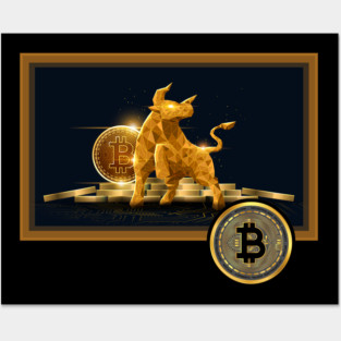 Bitcoin Bull Posters and Art
