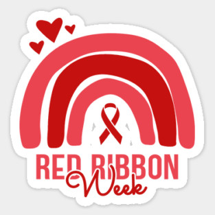 Red Ribbon Week Rainbow Awareness Anti Drug Magnet