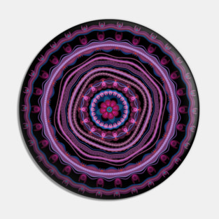 Blue Pink Lilac Mandala Pin
