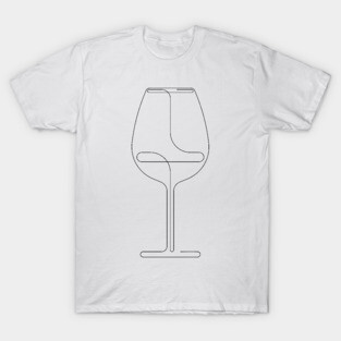 Wine glass line drawing T-Shirt
