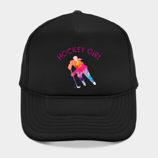 Hockey Girl Watercolor Hat