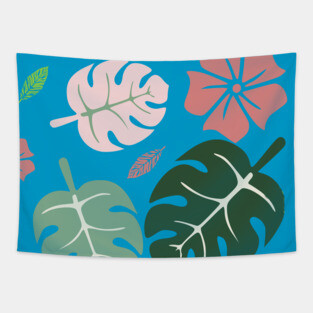 Tropical leaves Tapestry