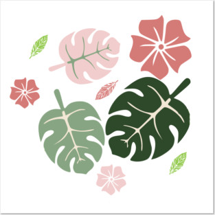 Tropical leaves Posters and Art