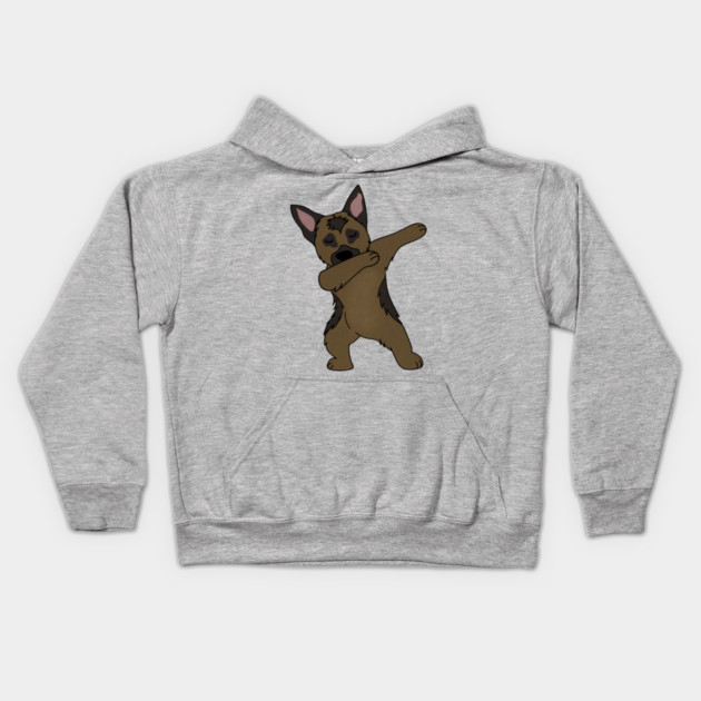 German Shepherd Dab Dance Funny Dabbing Kids Hoodie by logiamerch