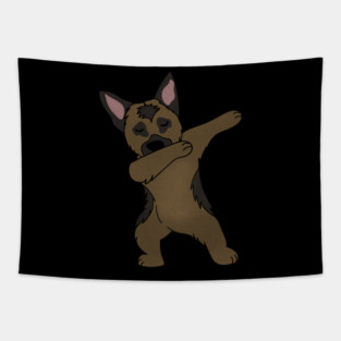 German Shepherd Dab Dance Funny Dabbing Tapestry