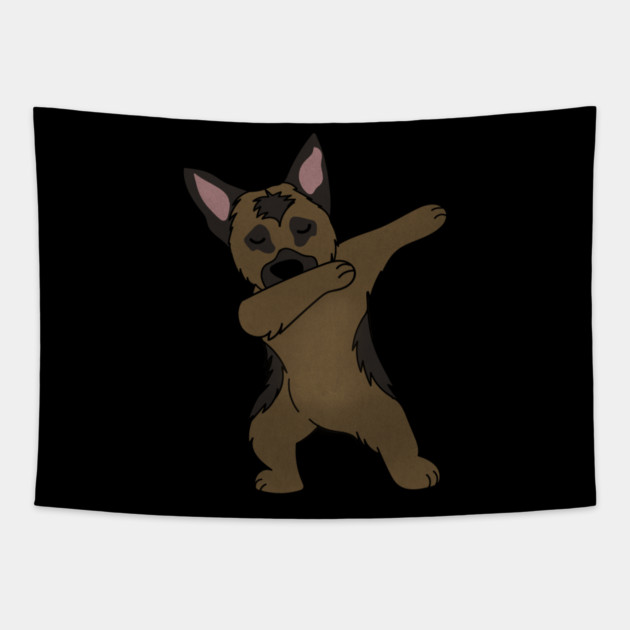 German Shepherd Dab Dance Funny Dabbing Tapestry by logiamerch