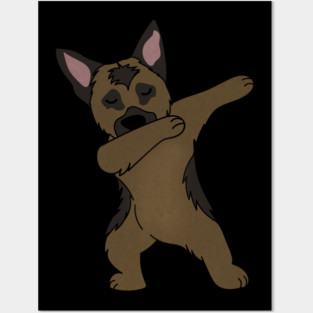 German Shepherd Dab Dance Funny Dabbing Posters and Art