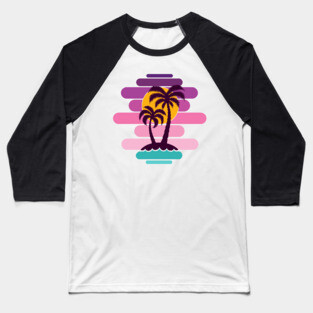 Palm trees at sunset Baseball T-Shirt