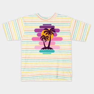 Palm trees at sunset Kids T-Shirt