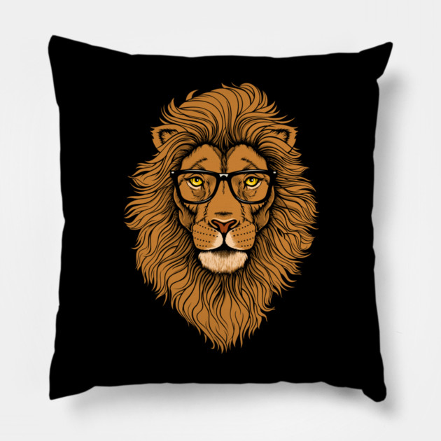 Hipster Lion Graphic Animal Street Style Pillow by logiamerch