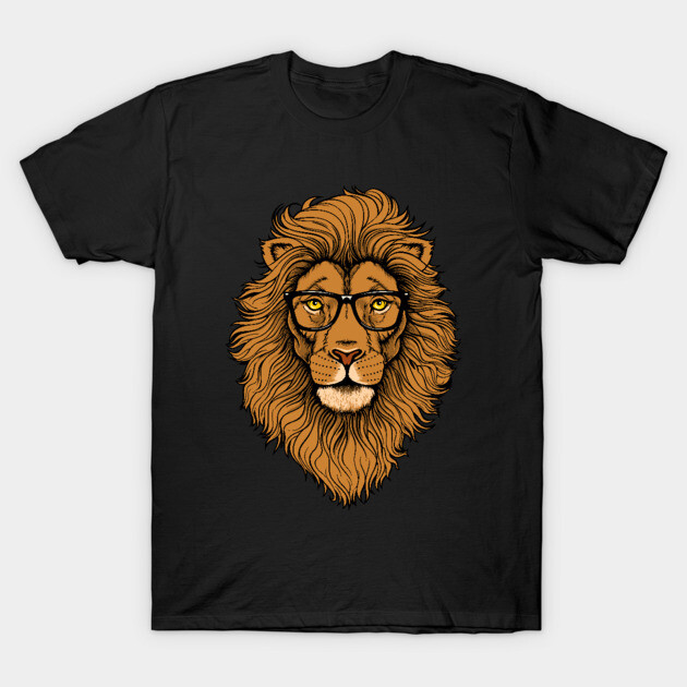 Hipster Lion Graphic Animal Street Style T-Shirt by logiamerch
