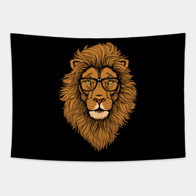 Hipster Lion Graphic Animal Street Style Tapestry by logiamerch