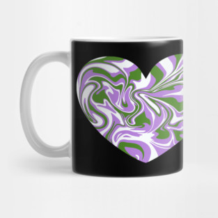 Genderqueer Pride Marble Heart Mug