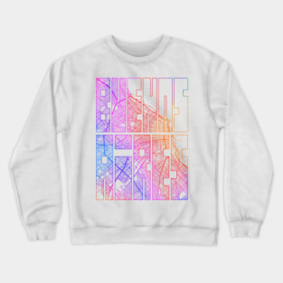 Buenos Aires, Argentina City Map Typography - Colorful Crewneck Sweatshirt