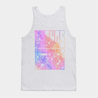 Buenos Aires, Argentina City Map Typography - Colorful Tank Top