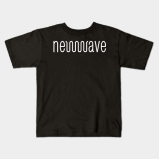New Wave 80s Sine Wave White On Dark Kids T-Shirt