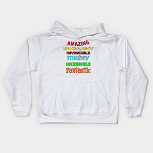 Comic Book Adjectives Kids Hoodie