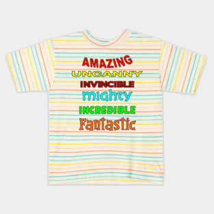 Comic Book Adjectives Kids T-Shirt