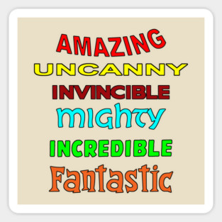 Comic Book Adjectives Sticker