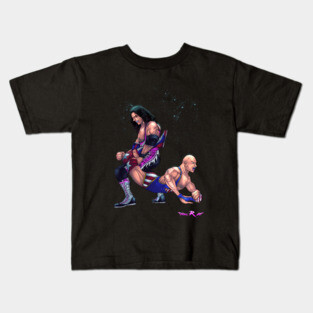 Bret Hart VS Kurt Angle wrestling Dream match original art Kids T-Shirt