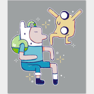 Finn and Jake in Abstract Posters and Art