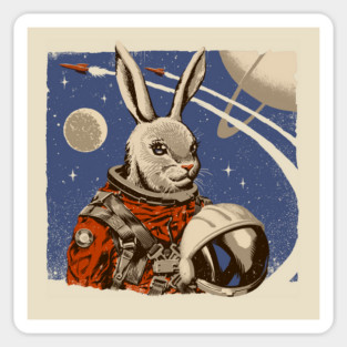 Cosmonaut Space Rabbit Sticker