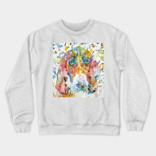BASSET HOUND - watercolor portrait .1 Crewneck Sweatshirt