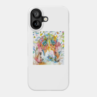 BASSET HOUND - watercolor portrait .1 Phone Case