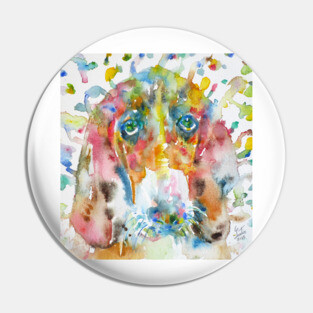 BASSET HOUND - watercolor portrait .1 Pin