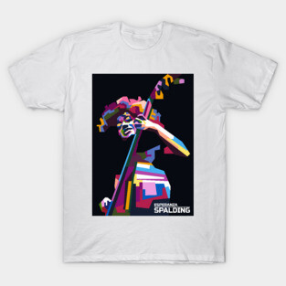 Popart Female jazz bassist in WPAP T-Shirt