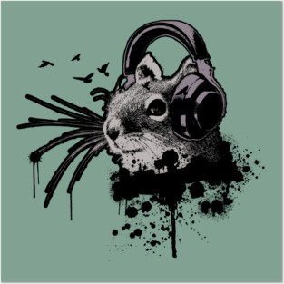 DJ Squirrel Posters and Art