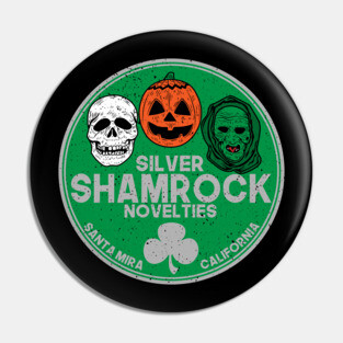 Silver Shamrock Masks Pin