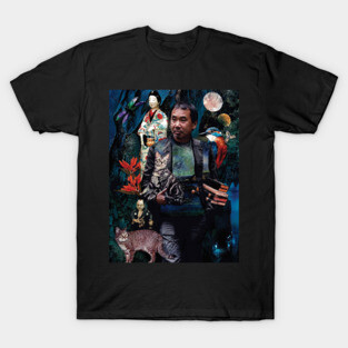 Haruki Murakami 1Q84 Norwegian Wood Cat Japanese Writer T-Shirt