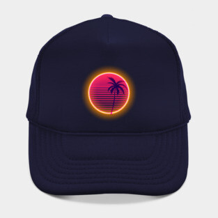 Retro Neon Palm Tree Hat