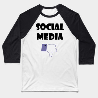 Cool Social Media Thumbs Down Design Baseball T-Shirt
