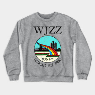 106 FM WJZZ Jazz, Detroit / 1980s Radio Station Crewneck Sweatshirt