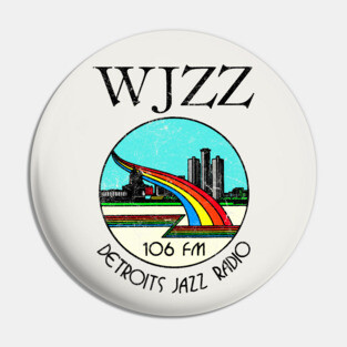 106 FM WJZZ Jazz, Detroit / 1980s Radio Station Pin