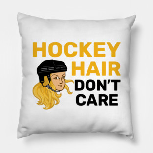 Hockey Hair Don't Care Blonde Pillow