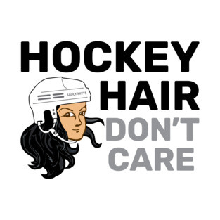 Hockey Hair Don't Care Black Hair T-Shirt