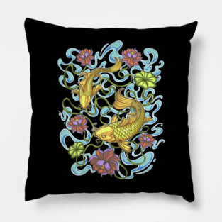 The Golden Koi Pillow