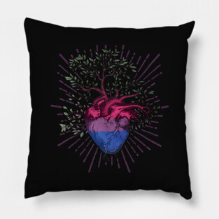 Bisexual Heart Tree of Life Pillow